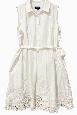 Tahari 22W Ivory Embroidered Lace Dress Plus Size Romantic Bridal Shower